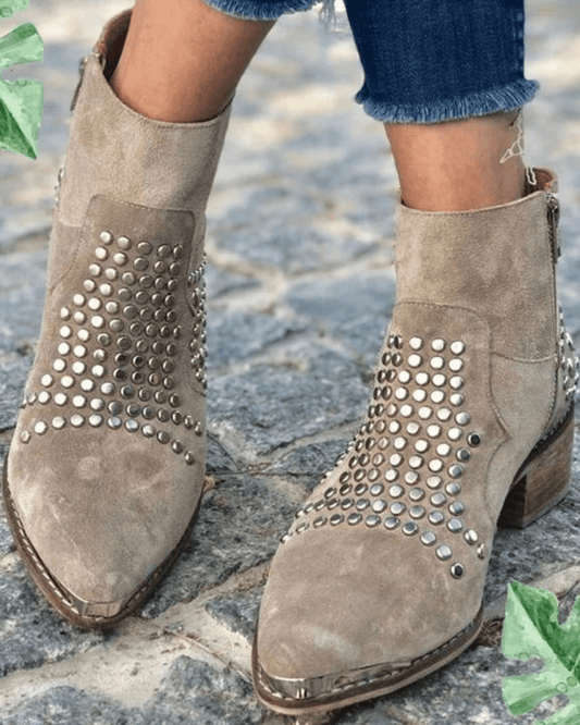 Studded Ankle Boots — Pointed Toe & Chunky Heel for Women 2