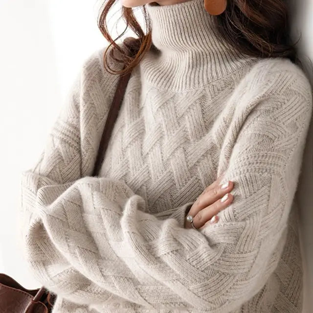 Women's Cashmere Turtleneck Sweater — Oversized Autumn Knit 4