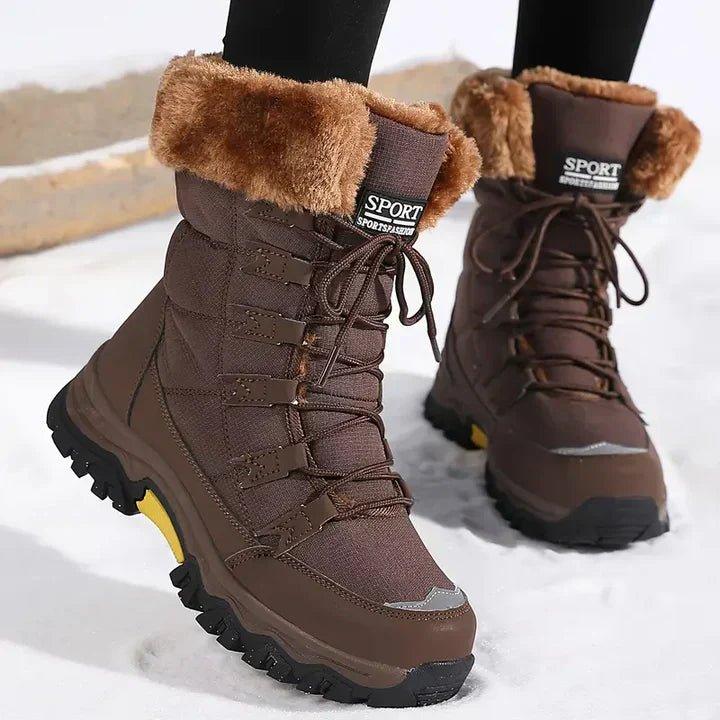 Women's Waterproof Lace-Up Snow Boot — Faux Fur Cuff & Lug Sole 3