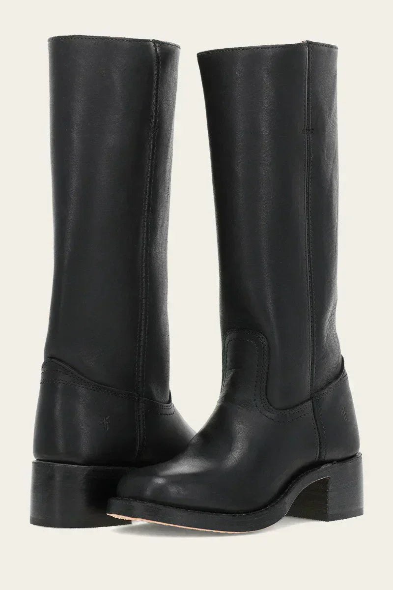 Women's Mid Calf Western Boots — Block Heel & Stitch Detail 11