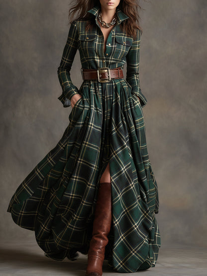 Classic Belted Button-Up Shirt Dress — Women's Style 2
