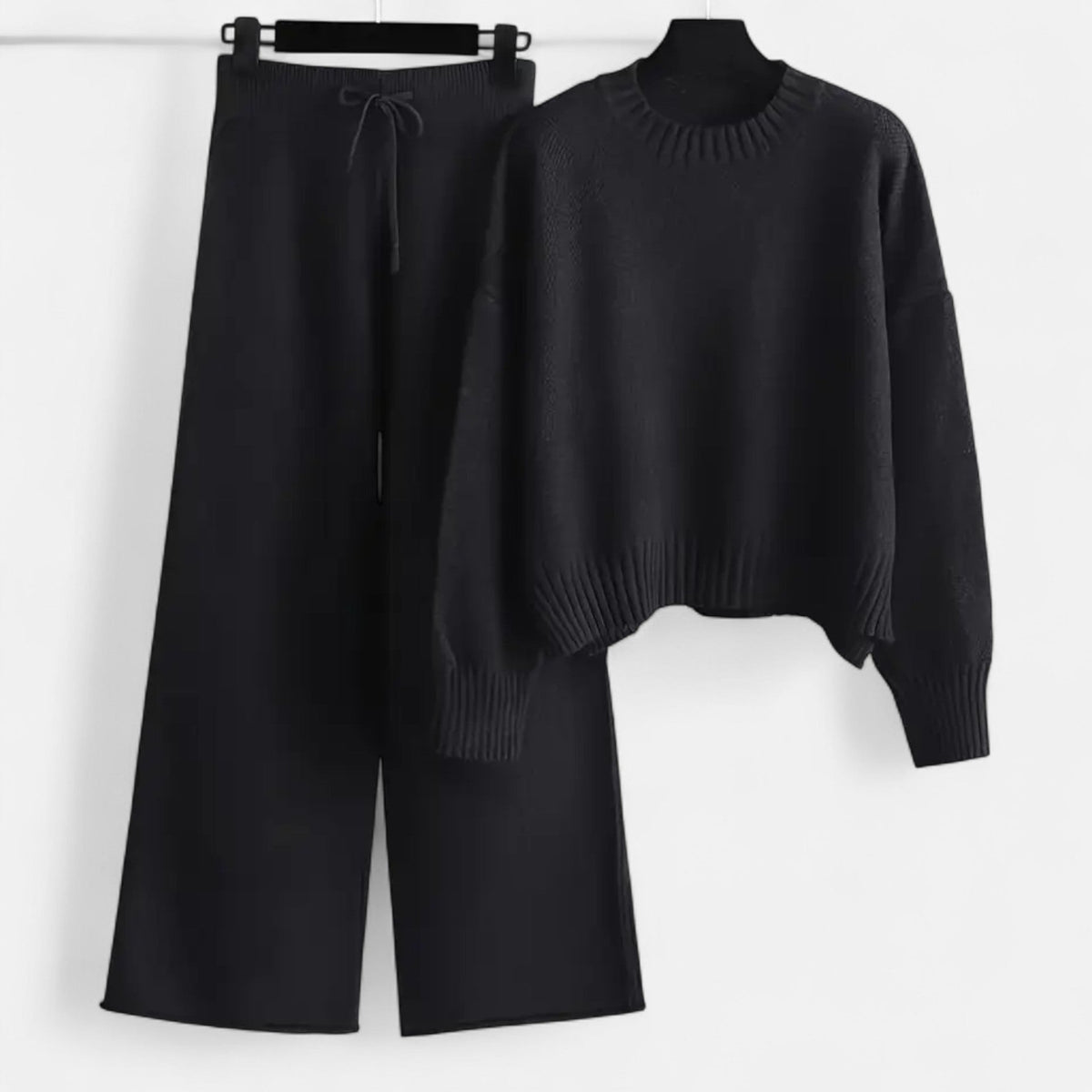 Women's Knit Sweater & Wide-Leg Trouser Set — Relaxed Fit 8
