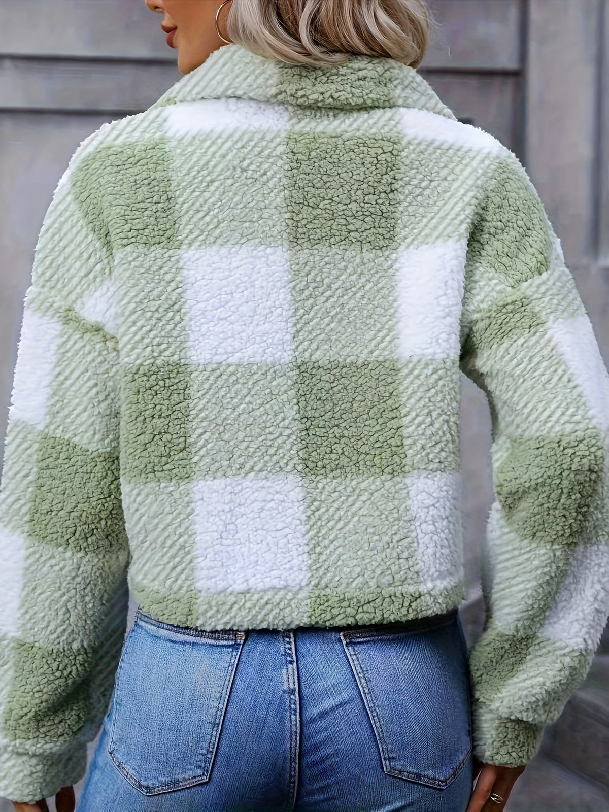 Cozy Cropped Plaid Jacket — Button Front Flannel Layer 3