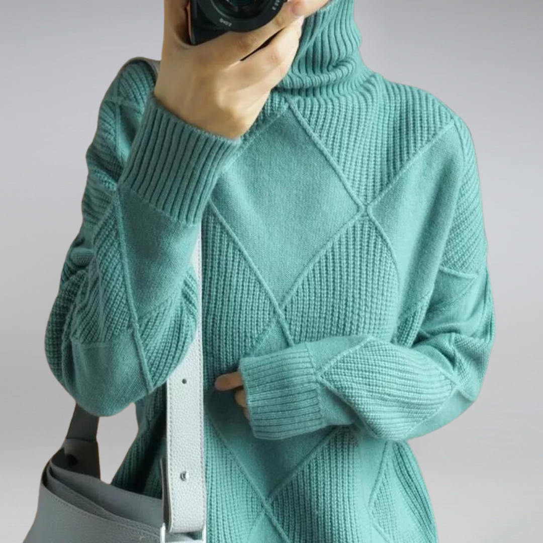 Darcy Oversized Turtleneck Sweater — Wool Blend Knit 5