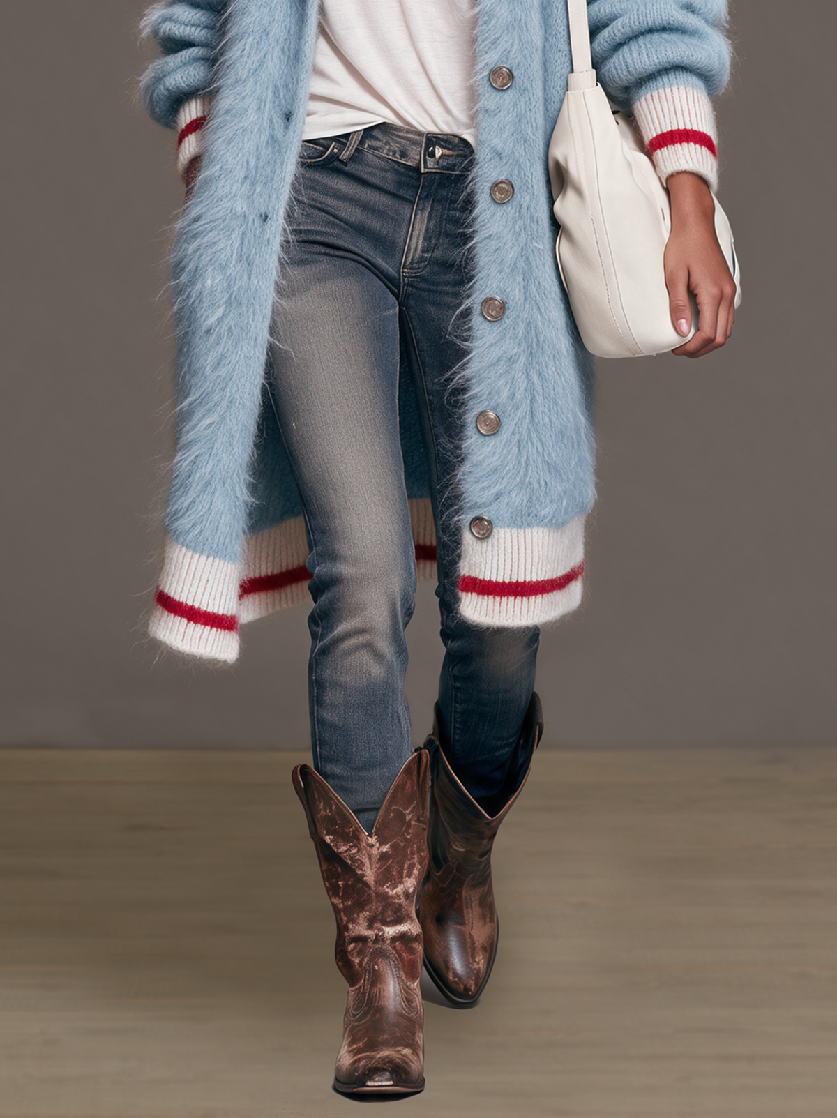 Vintage Mohair Cardigan — Lapel Collar Knit for Women 6
