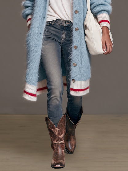 Vintage Mohair Cardigan — Lapel Collar Knit for Women 6