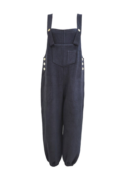 Fleece Dungarees for Women — Warm Loose Fit with Coconut Buttons 7