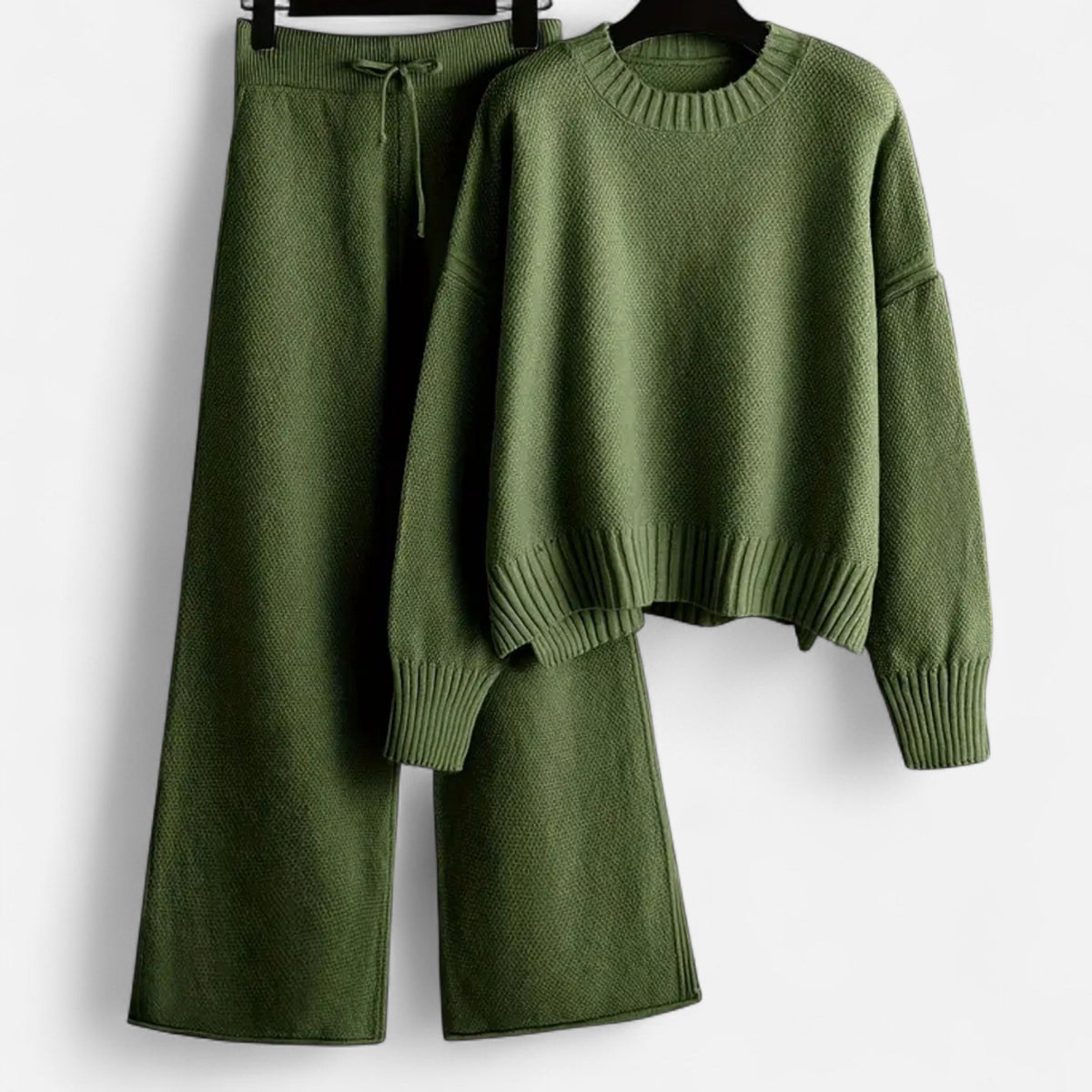 Women's Knit Sweater & Wide-Leg Trouser Set — Relaxed Fit 4