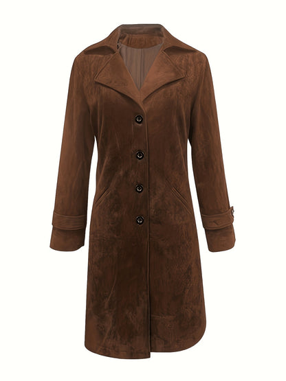 Waverly Longline Coat — Classic Lapel Structured Silhouette 3