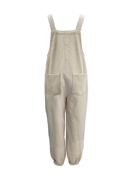 Fleece Dungarees for Women — Warm Loose Fit with Coconut Buttons 13