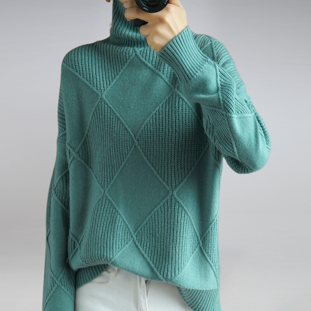 Darcy Oversized Turtleneck Sweater — Wool Blend Knit 6