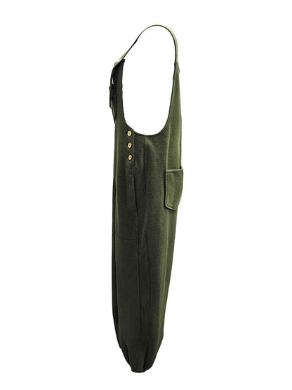 Fleece Dungarees for Women — Warm Loose Fit with Coconut Buttons 3