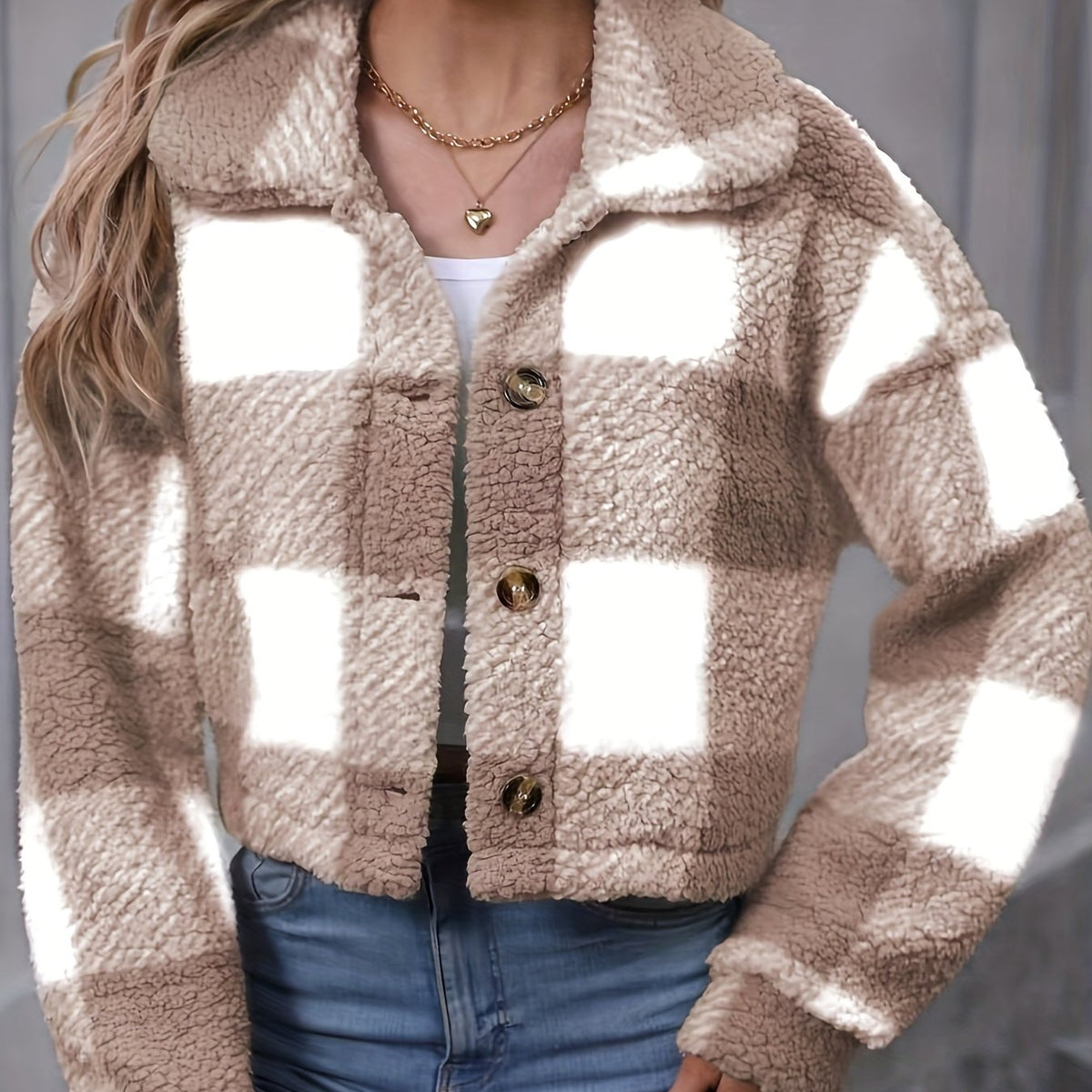 Cozy Cropped Plaid Jacket — Button Front Flannel Layer 9