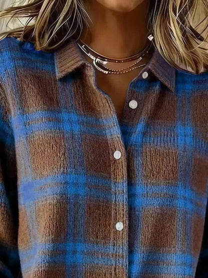 Plaid Button-Down Knit Cardigan — Plus Size S to 5XL 8