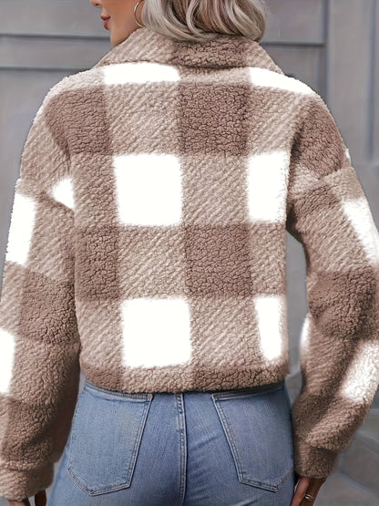 Cozy Cropped Plaid Jacket — Button Front Flannel Layer 11