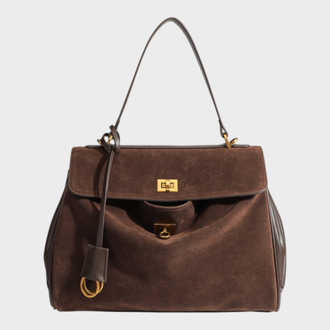 Libby Minimalist Leather Handbag — Soft Cowhide & Magnetic Flap 12