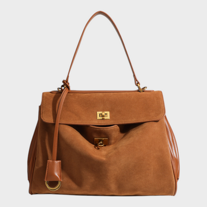 Libby Minimalist Leather Handbag — Soft Cowhide & Magnetic Flap 11
