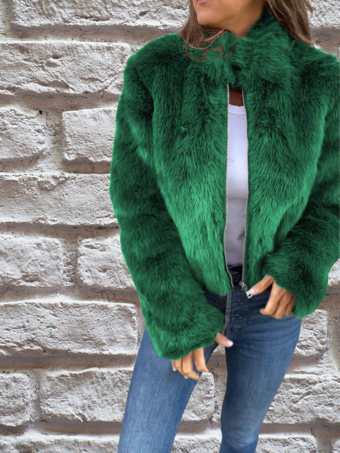 Women's Warm Autumn Jacket — High Collar Zip-Up Coat 5