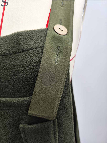 Fleece Dungarees for Women — Warm Loose Fit with Coconut Buttons 5
