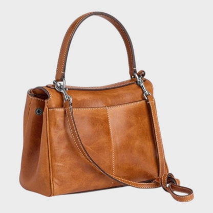 Libby Minimalist Leather Handbag — Soft Cowhide & Magnetic Flap 29