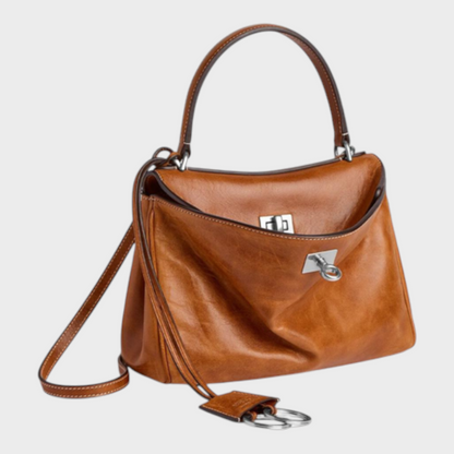 Libby Minimalist Leather Handbag — Soft Cowhide & Magnetic Flap 17
