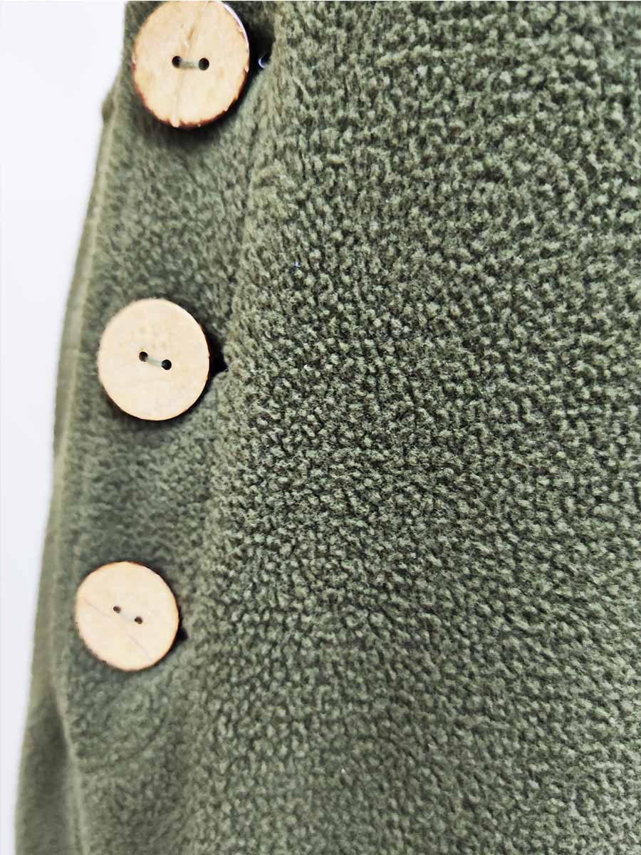 Fleece Dungarees for Women — Warm Loose Fit with Coconut Buttons 6