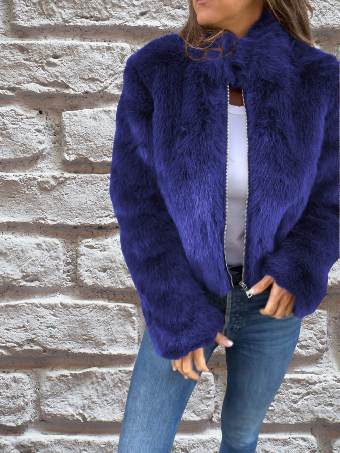 Women's Warm Autumn Jacket — High Collar Zip-Up Coat 6