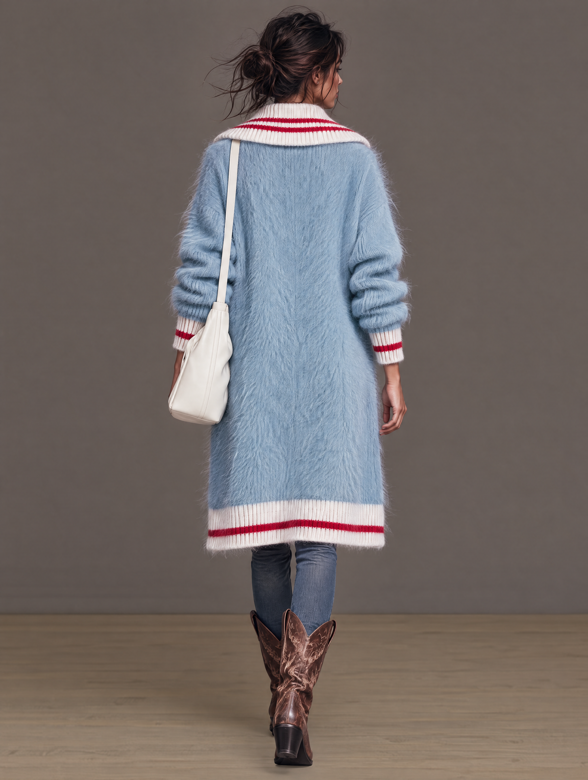 Vintage Mohair Cardigan — Lapel Collar Knit for Women 4
