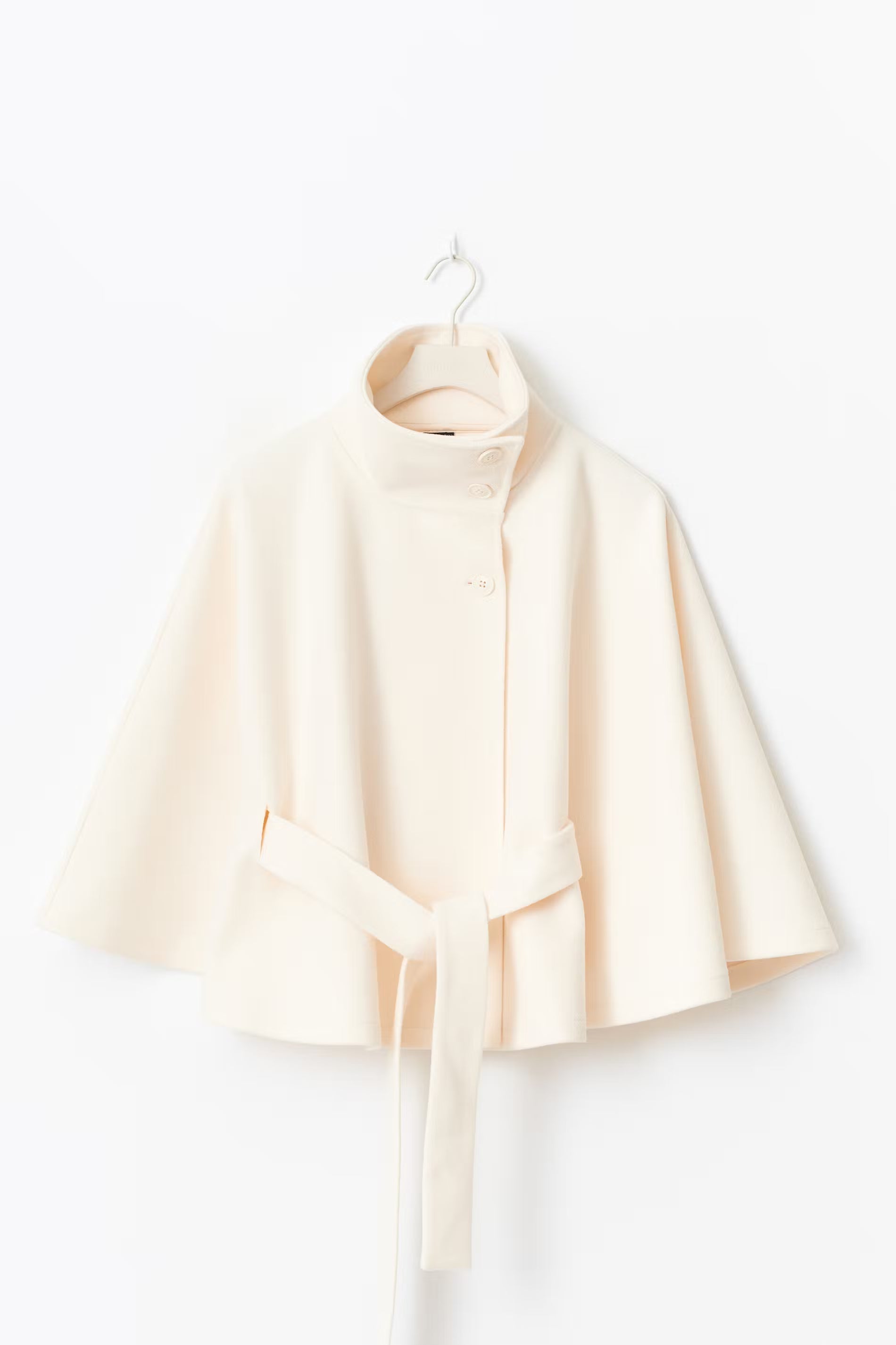 Women's Cape Coat High Collar & Bow Belt — Fall/Winter 2