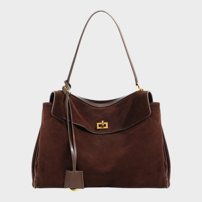 Libby Minimalist Leather Handbag — Soft Cowhide & Magnetic Flap 18