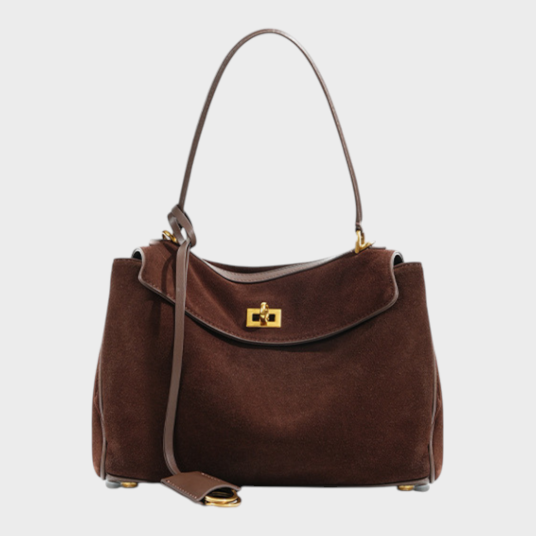 Libby Minimalist Leather Handbag — Soft Cowhide & Magnetic Flap 19