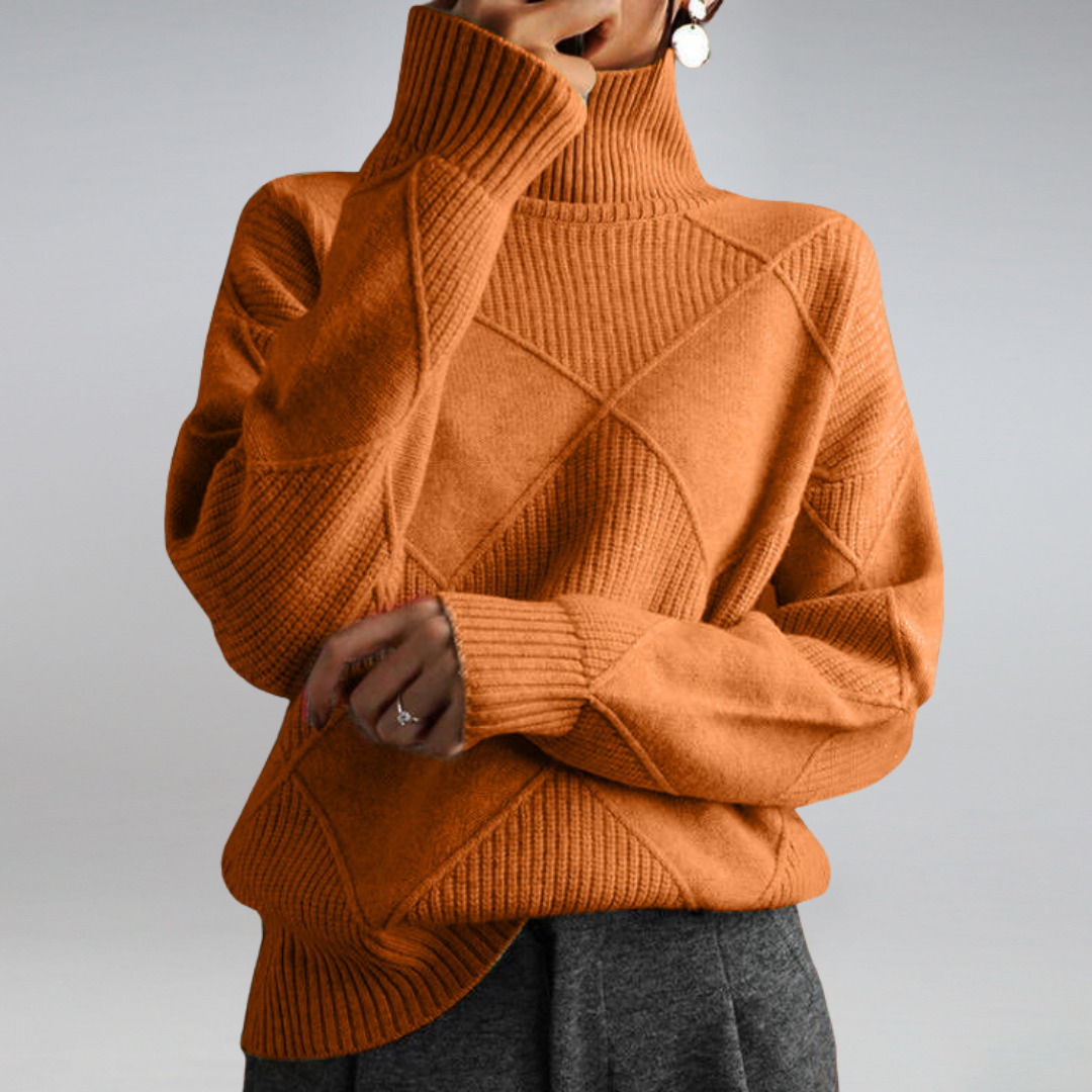 Darcy Oversized Turtleneck Sweater — Wool Blend Knit 1