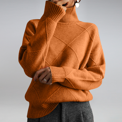 Darcy Oversized Turtleneck Sweater — Wool Blend Knit 1