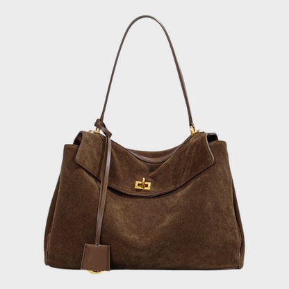 Libby Minimalist Leather Handbag — Soft Cowhide & Magnetic Flap 20