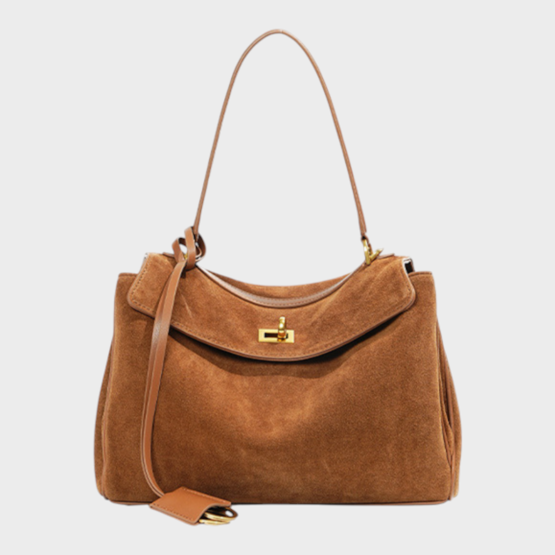 Libby Minimalist Leather Handbag — Soft Cowhide & Magnetic Flap 22