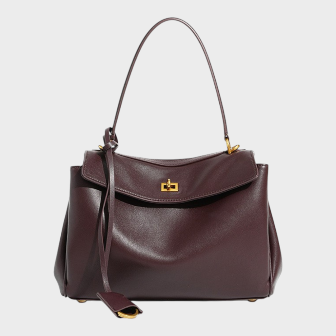 Libby Minimalist Leather Handbag — Soft Cowhide & Magnetic Flap 23