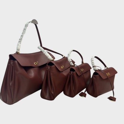 Libby Minimalist Leather Handbag — Soft Cowhide & Magnetic Flap 6