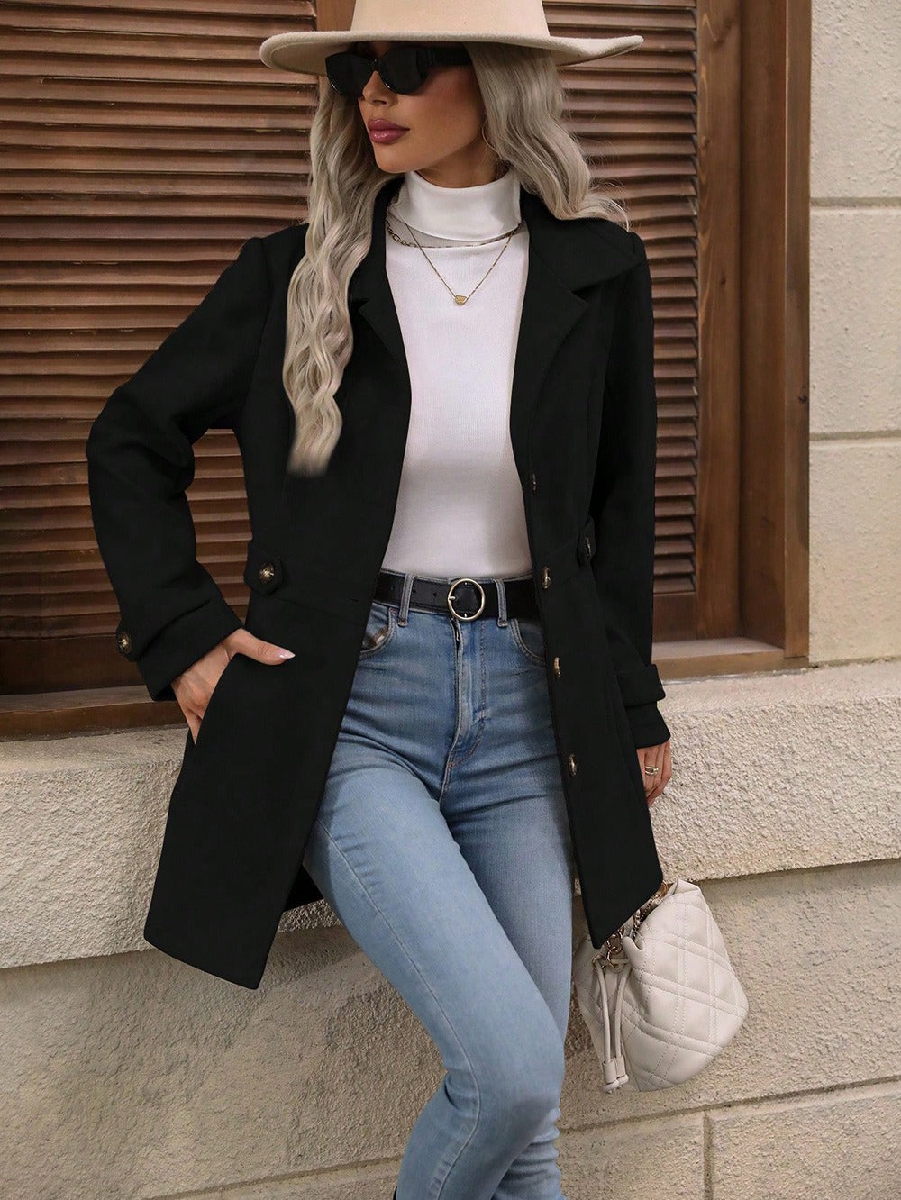 Women's Belted Trench Coat — Tailored Double-Breasted Style 7