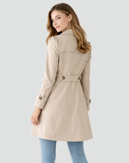 Women's Tailored Trench Coat — Classic Lapel Mid-Length Jacket 5