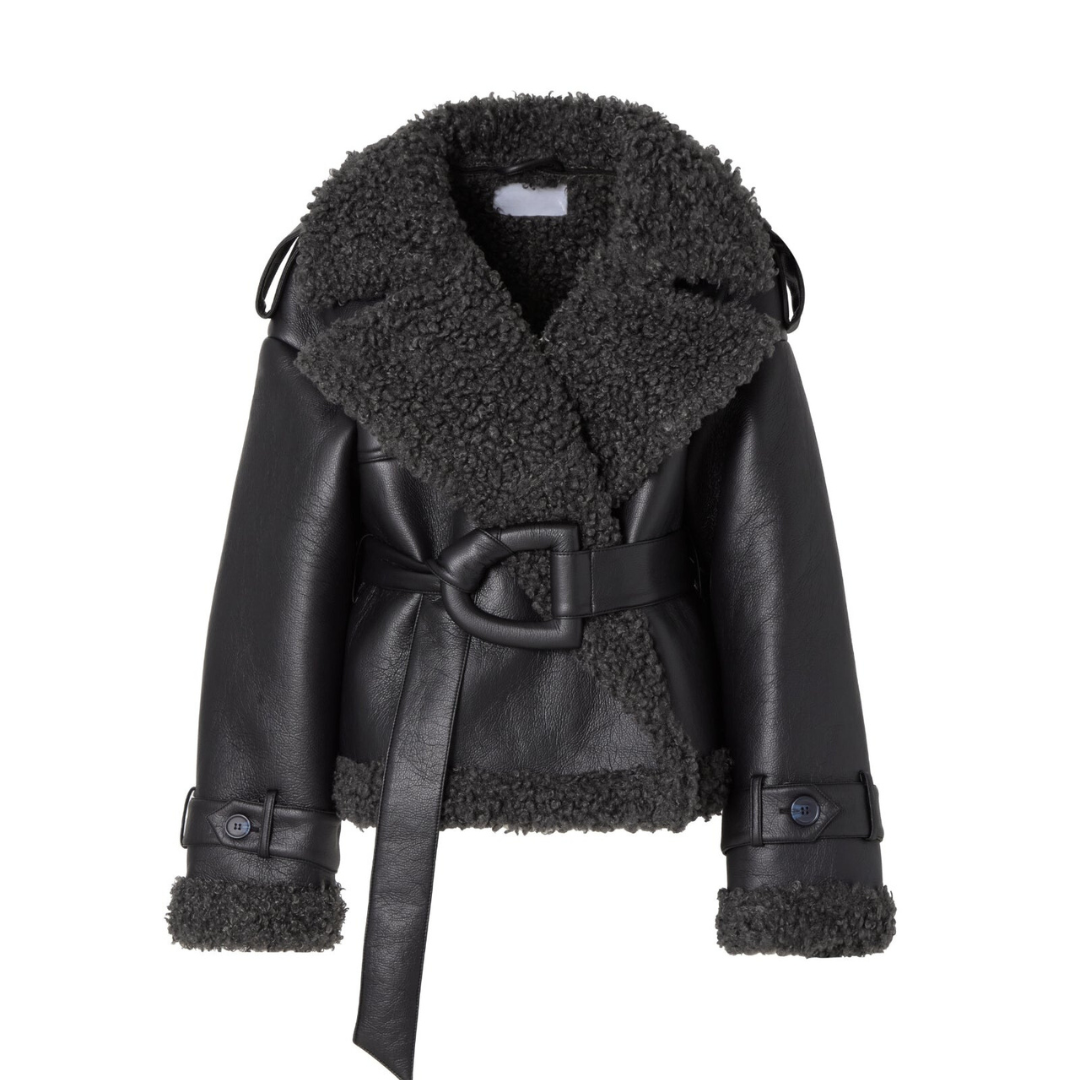 Belted Shearling Coat for Women – Warm & Elegant Fit 5