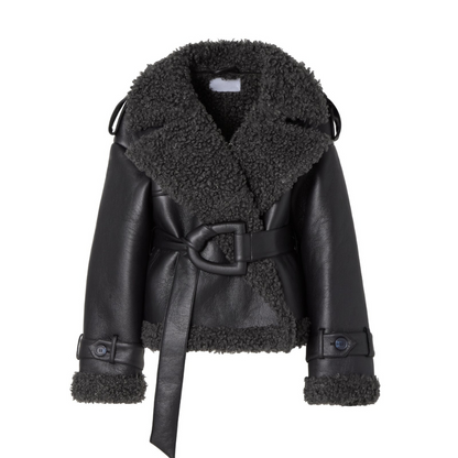Belted Shearling Coat for Women – Warm & Elegant Fit 5