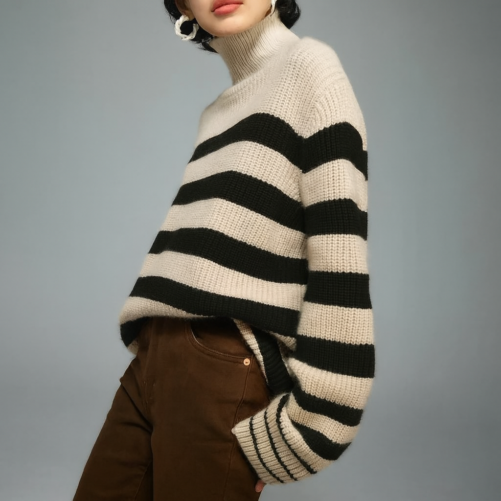 Chunky Knit Turtleneck Sweater — Relaxed Fit Long Sleeve 2