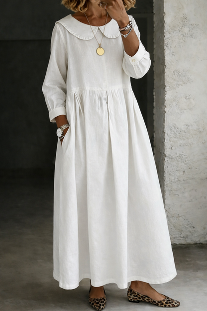 Peter Pan Collar Denim Dress for Women — S to 3XL 3