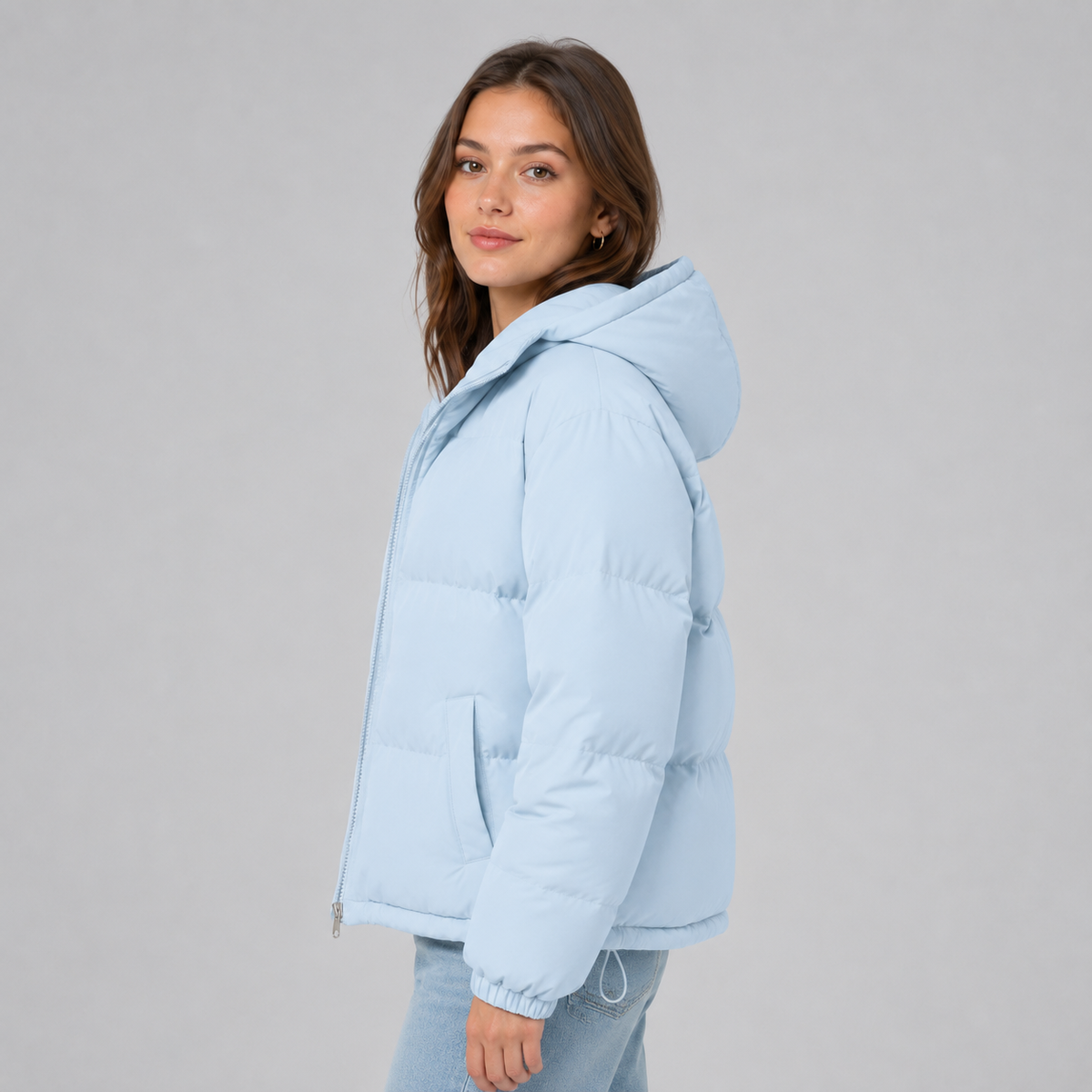 Unisex Hooded Puffer Jacket — Cotton Blend, 8 Colors 3