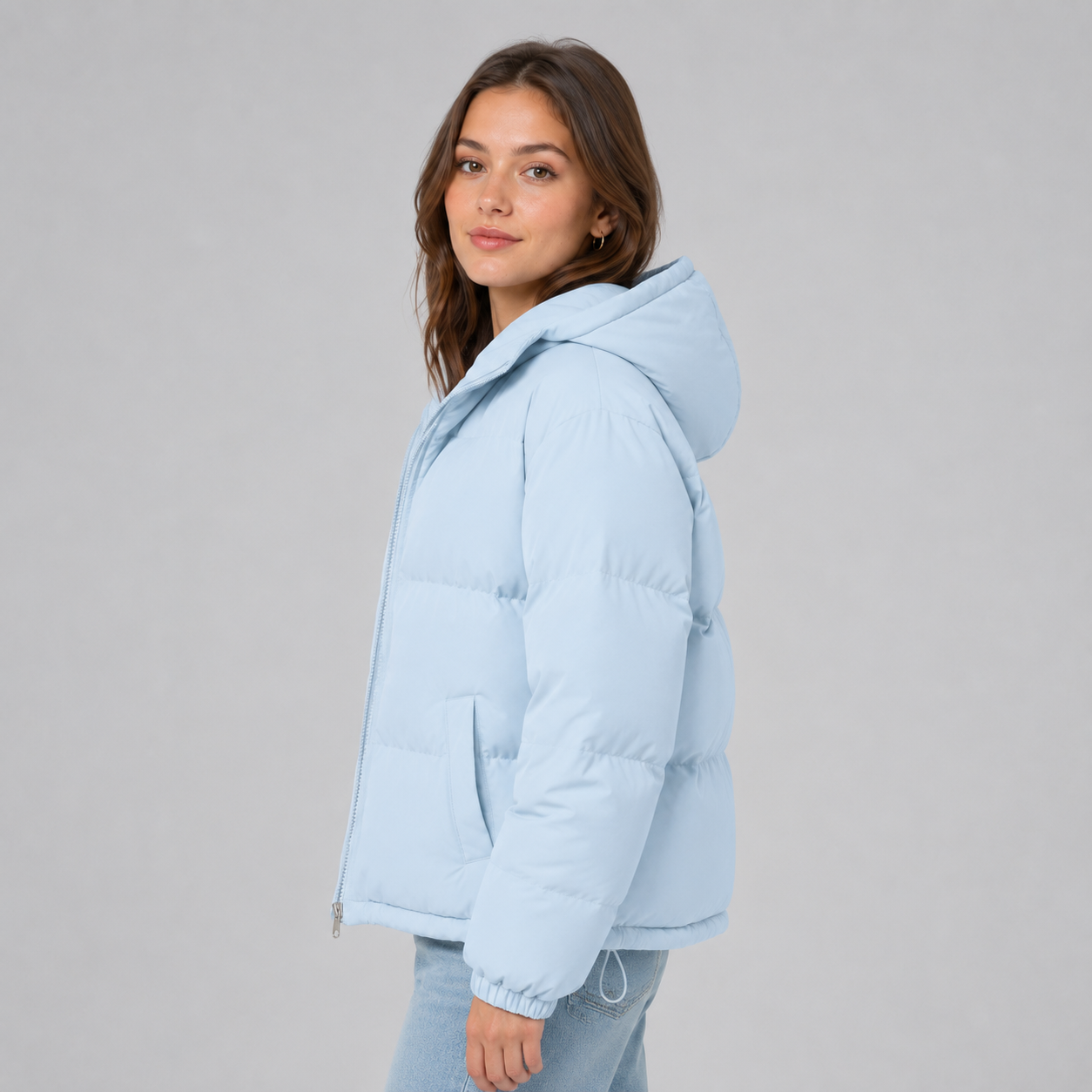Unisex Hooded Puffer Jacket — Cotton Blend, 8 Colors 3