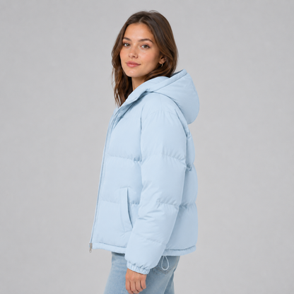 Unisex Hooded Puffer Jacket — Cotton Blend, 8 Colors 3