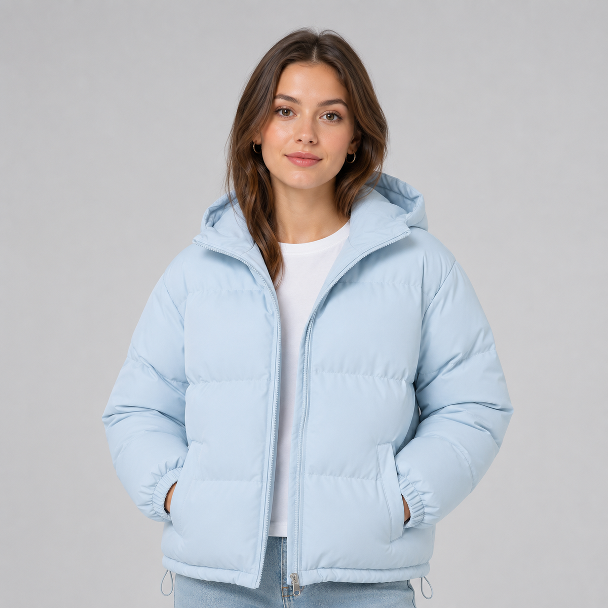 Unisex Hooded Puffer Jacket — Cotton Blend, 8 Colors 1
