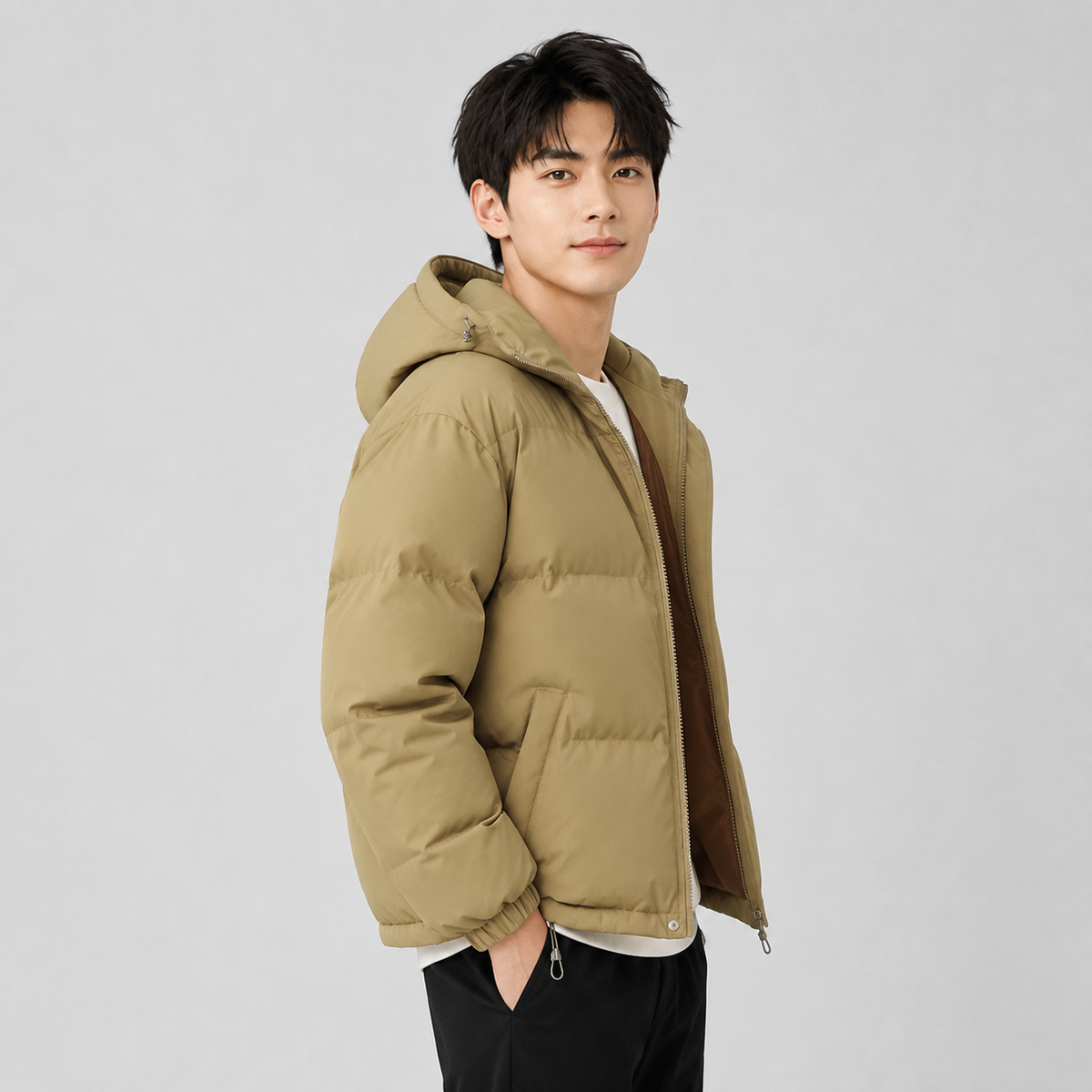 Unisex Hooded Puffer Jacket — Cotton Blend, 8 Colors 5
