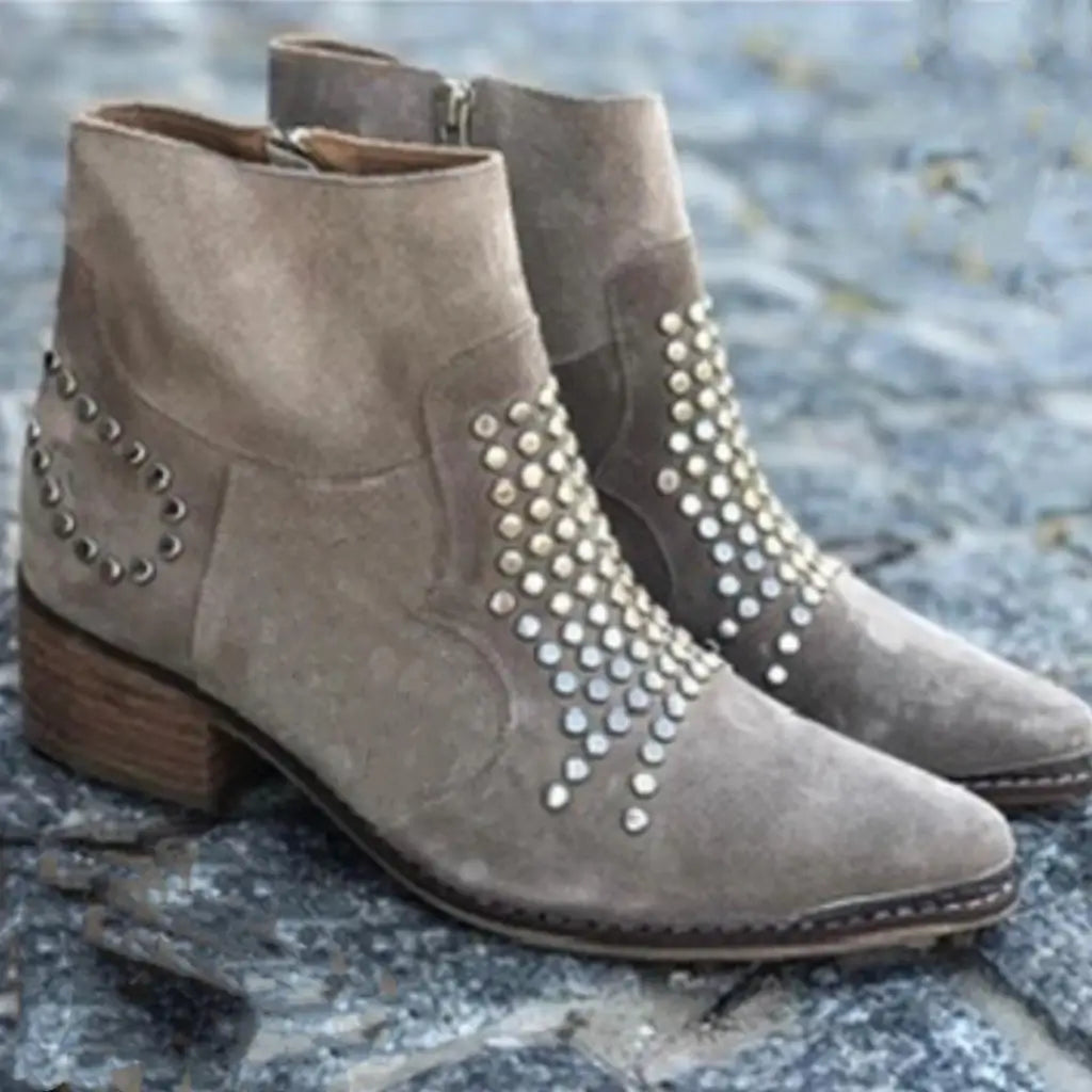 Studded Ankle Boots — Pointed Toe & Chunky Heel for Women 4