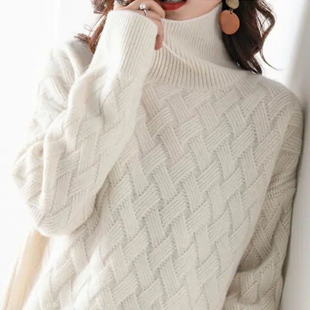 Women's Cashmere Turtleneck Sweater — Oversized Autumn Knit 3